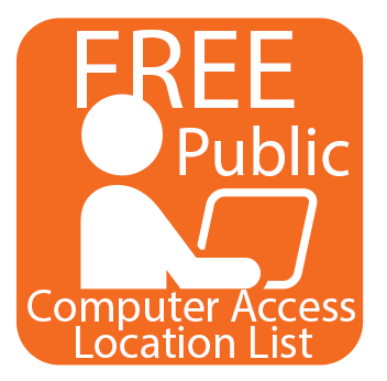 graphic of person using free public computer access