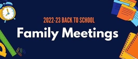 Back to School Family Meetings (By Grade Level)
